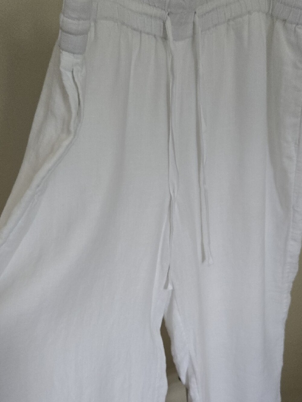 J. Crew White Elastic Waist Wide-Leg Pants - Picture 3 of 5